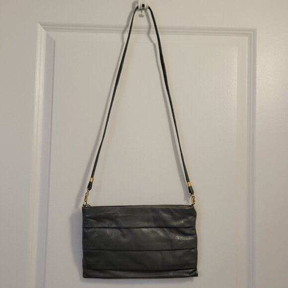 Vintage Leather Mimo Sacs Purse with Folded Layers - Grey - Picture 1 of 14